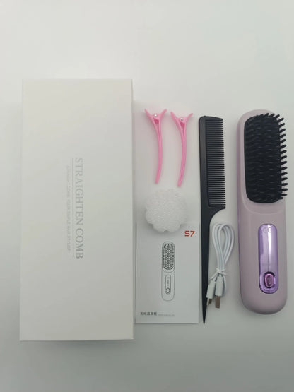 ChoreGlee™ Portable Straightener Brush for Short Hair